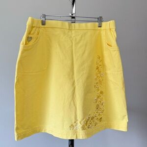 Quacker Factory DreamJeannes Embroidered Skirt with Heart Detail
